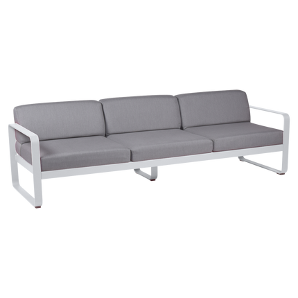 Fermob Bellevie 3-Seater Outdoor Sofa – Cotton White frame with Flannel Grey fabric – outdoor sofa, Ireland