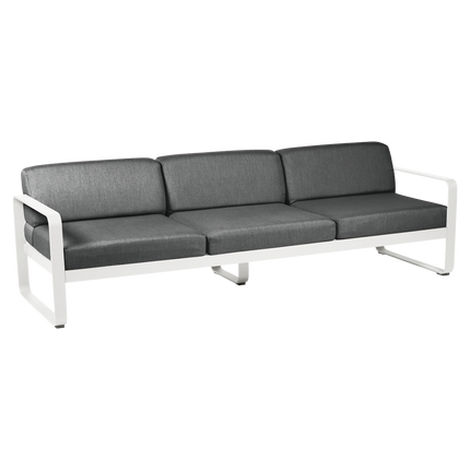 Fermob Bellevie 3-Seater Outdoor Sofa – Cotton White frame with Graphite Grey fabric – outdoor sofa, Ireland