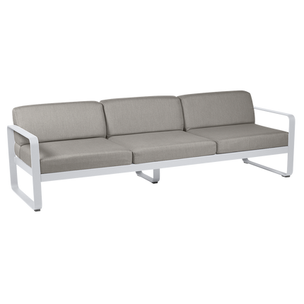 Fermob Bellevie 3-Seater Outdoor Sofa – Cotton White frame with Grey Taupe fabric – outdoor sofa, Ireland