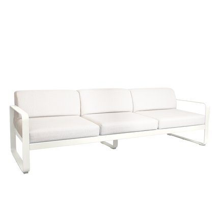 Fermob Bellevie 3-Seater Outdoor Sofa – Cotton White frame with Pearl fabric – outdoor sofa for hotels & restaurants, Ireland