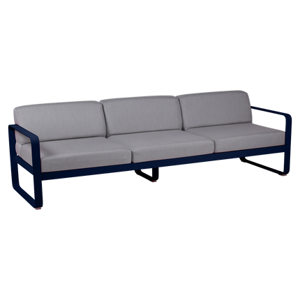 Fermob Bellevie 3-Seater Outdoor Sofa – Deep Blue frame with Flannel Grey fabric – outdoor sofa, Ireland