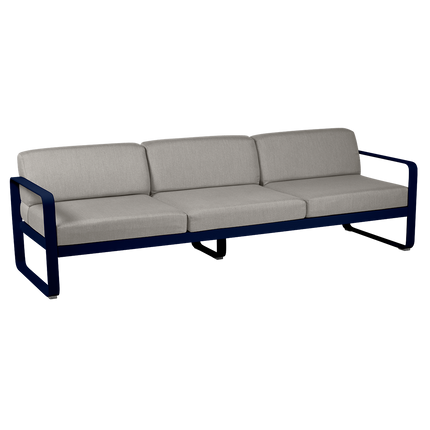 Fermob Bellevie 3-Seater Outdoor Sofa – Deep Blue frame with Grey Taupe fabric – outdoor sofa, Ireland