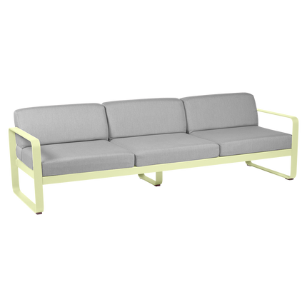 Fermob Bellevie 3-Seater Outdoor Sofa – Frosted Lemon frame with Flannel Grey fabric – outdoor sofa, Ireland