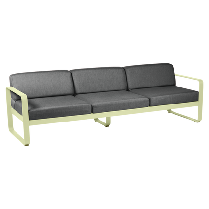 Fermob Bellevie 3-Seater Outdoor Sofa – Frosted Lemon frame with Graphite Grey fabric – outdoor sofa, Ireland