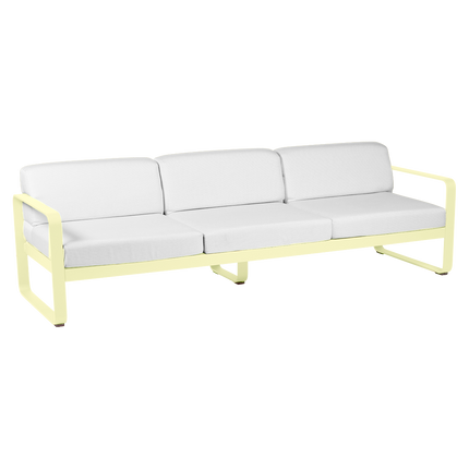 Fermob Bellevie 3-Seater Outdoor Sofa – Frosted Lemon frame with Off-White fabric – outdoor sofa, Ireland