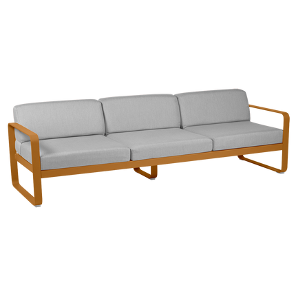 Fermob Bellevie 3-Seater Outdoor Sofa – Gingerbread frame with Flannel Grey fabric – outdoor sofa, Ireland