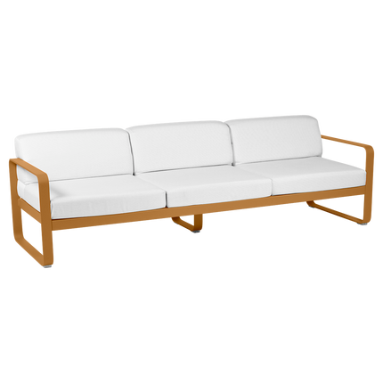 Fermob Bellevie 3-Seater Outdoor Sofa – Gingerbread frame with Off-White fabric – outdoor sofa, Ireland