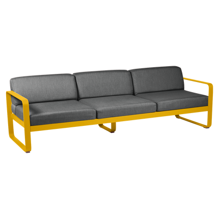 Fermob Bellevie 3-Seater Outdoor Sofa – Honey frame with Graphite Grey fabric – outdoor sofa, Ireland