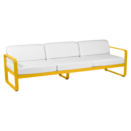 Fermob Bellevie 3-Seater Outdoor Sofa – Honey frame with Off-White fabric – outdoor sofa for hotels & restaurants, Ireland