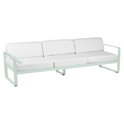 Fermob Bellevie 3-Seater Outdoor Sofa – Ice Mint frame with Off-White fabric – outdoor sofa for hotels & restaurants, Ireland