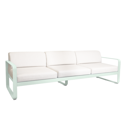 Fermob Bellevie 3-Seater Outdoor Sofa – Ice Mint frame with Pearl fabric – outdoor sofa for hotels & restaurants, Ireland