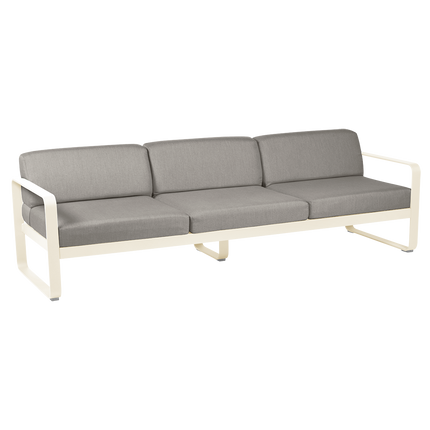 Fermob Bellevie 3-Seater Outdoor Sofa – Latte Beige frame with Grey Taupe fabric – outdoor sofa, Ireland
