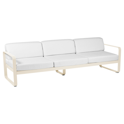 Fermob Bellevie 3-Seater Outdoor Sofa – Latte Beige frame with Off-White fabric – outdoor sofa, Ireland