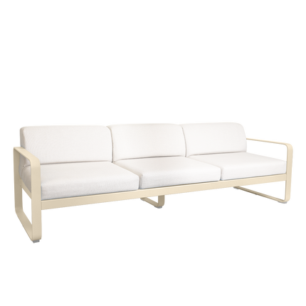 Fermob Bellevie 3-Seater Outdoor Sofa – Latte Beige frame with Pearl fabric – outdoor sofa for hotels & restaurants, Ireland