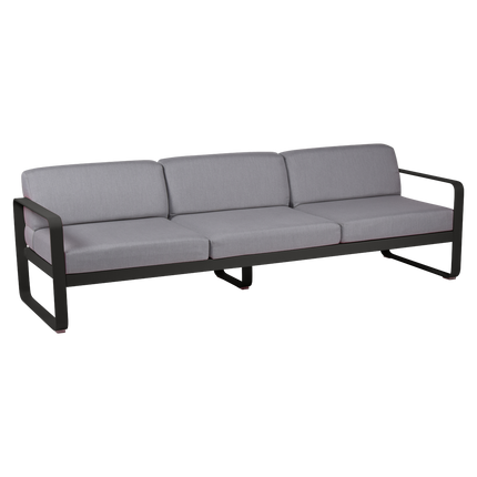 Fermob Bellevie 3-Seater Outdoor Sofa – Liquorice frame with Flannel Grey fabric – outdoor sofa, Ireland