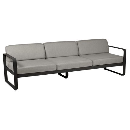 Fermob Bellevie 3-Seater Outdoor Sofa – Liquorice frame with Grey Taupe fabric – outdoor sofa, Ireland