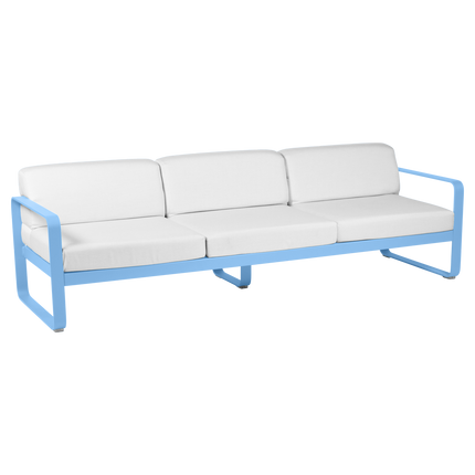 Fermob Bellevie 3-Seater Outdoor Sofa – Maya Blue frame with Off-White fabric – outdoor sofa, Ireland