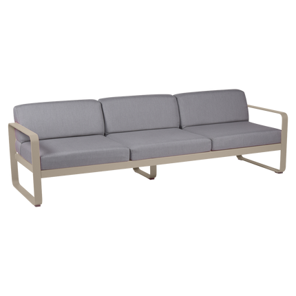 Fermob Bellevie 3-Seater Outdoor Sofa – Nutmeg frame with Flannel Grey fabric – outdoor sofa, Ireland