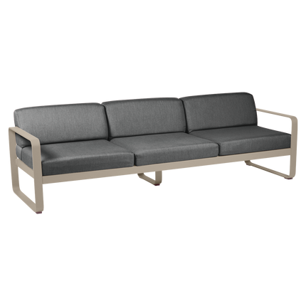 Fermob Bellevie 3-Seater Outdoor Sofa – Nutmeg frame with Graphite Grey fabric – outdoor sofa, Ireland
