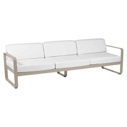 Fermob Bellevie 3-Seater Outdoor Sofa – Nutmeg frame with Off-White fabric – outdoor sofa for hotels & restaurants, Ireland