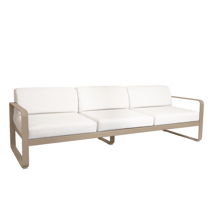 Fermob Bellevie 3-Seater Outdoor Sofa – Nutmeg frame with Pearl fabric – outdoor sofa for hotels & restaurants, Ireland