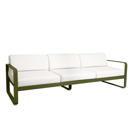 Fermob Bellevie 3-Seater Outdoor Sofa – Pesto Green frame with Pearl fabric – outdoor sofa for hotels & restaurants, Ireland