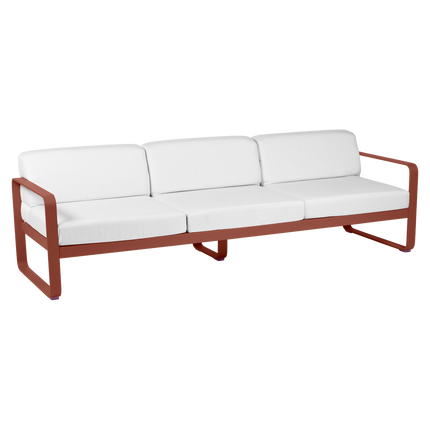 Fermob Bellevie 3-Seater Outdoor Sofa – Red Ochre frame with Off-White fabric – outdoor sofa, Ireland