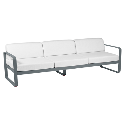 Fermob Bellevie 3-Seater Outdoor Sofa – Storm Grey frame with Off-White fabric – outdoor sofa, Ireland