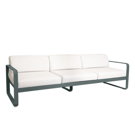 Fermob Bellevie 3-Seater Outdoor Sofa – Storm Grey frame with Pearl fabric – outdoor sofa for hotels & restaurants, Ireland