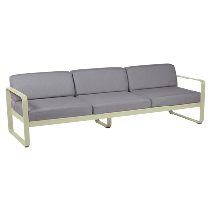 Fermob Bellevie 3-Seater Outdoor Sofa – Willow Green frame with Flannel Grey fabric – outdoor sofa, Ireland
