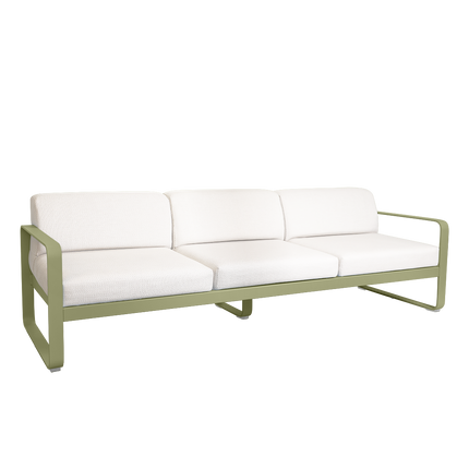 Fermob Bellevie 3-Seater Outdoor Sofa – Willow Green frame with Pearl fabric – outdoor sofa for hotels & restaurants, Ireland