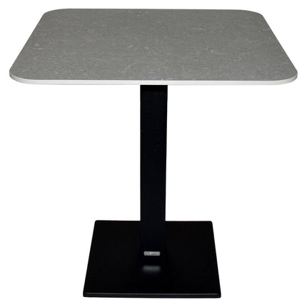 Capuccino high table 80x80 cm, basalt aluminium base with seashell compact laminate top – contract grade for restaurant and café terraces