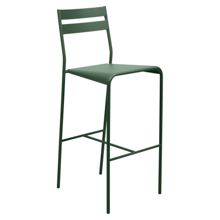 Fermob Facto Outdoor Bar Chair in Cedar Green – outdoor bar chair for hospitality terraces