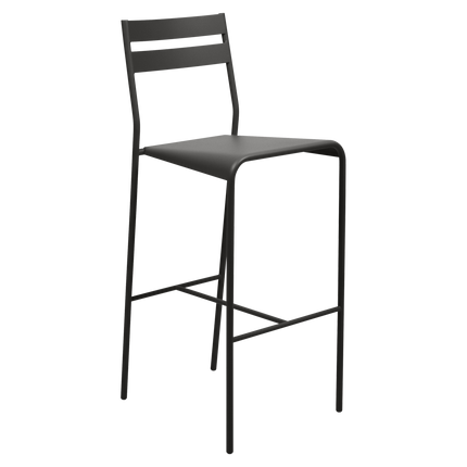 Fermob Facto Outdoor Bar Chair in Liquorice – outdoor bar chair for hospitality terraces