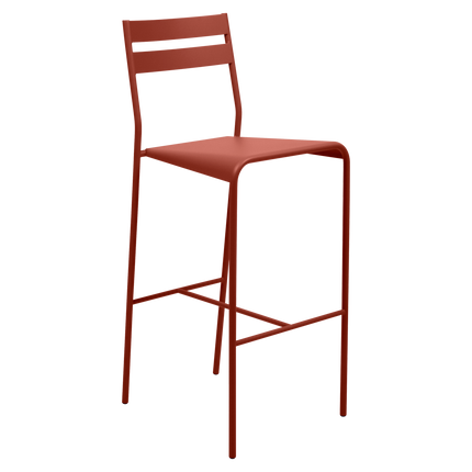 Fermob Facto Outdoor Bar Chair in Red Ochre – outdoor bar chair for hospitality terraces