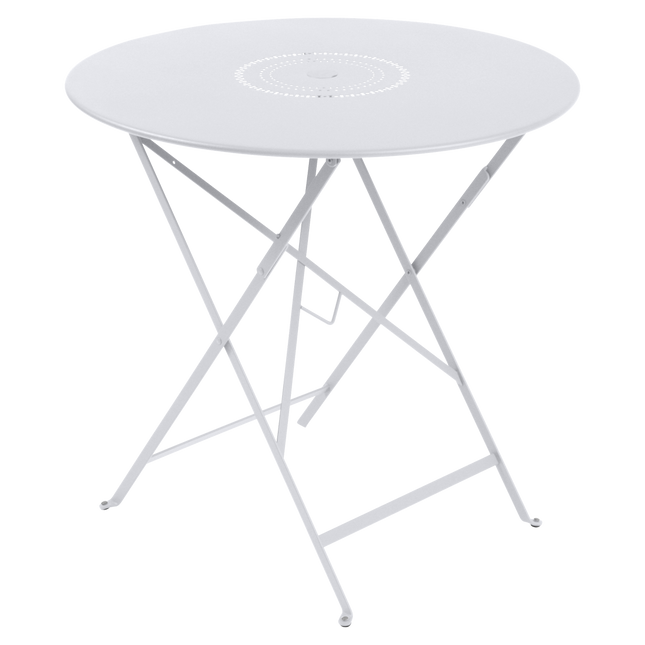 Fermob Floreal Folding Bistro Table Ø77 cm in Cotton White – round folding garden table for hospitality terraces
