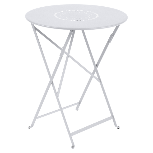 Fermob Floreal Folding Café Table Ø60 cm in Cotton White – folding bistro table for hospitality terraces