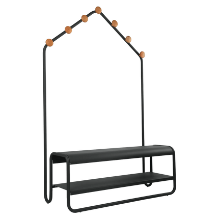 Fermob Funambule Cloakroom Bench in Anthracite – outdoor bench for hotels & restaurants, Ireland