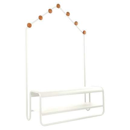Fermob Funambule Cloakroom Bench in Cotton White – outdoor bench for hotels & restaurants, Ireland