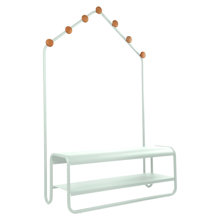 Fermob Funambule Cloakroom Bench in Ice Mint – outdoor bench for hotels & restaurants, Ireland