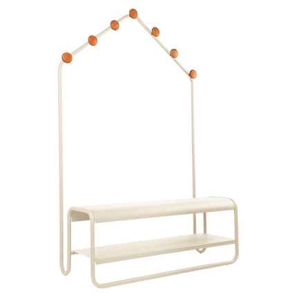 Fermob Funambule Cloakroom Bench in Latte Beige – outdoor bench for hotels & restaurants, Ireland