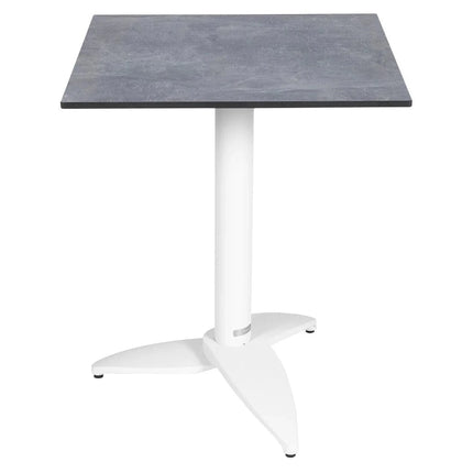 Fermob Leaf Bistro Table 60 × 60 cm – White Base, Light Concrete Top - CWDH