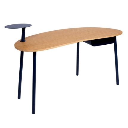Fermob Nuage Oak & Steel Desk in Deep Blue – outdoor desk for hotels & restaurants, Ireland