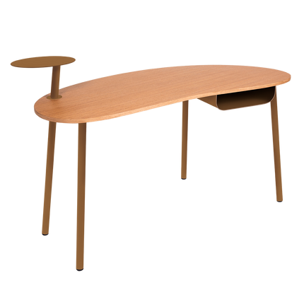 Fermob Nuage Oak & Steel Desk in Gingerbread – outdoor desk for hotels & restaurants, Ireland