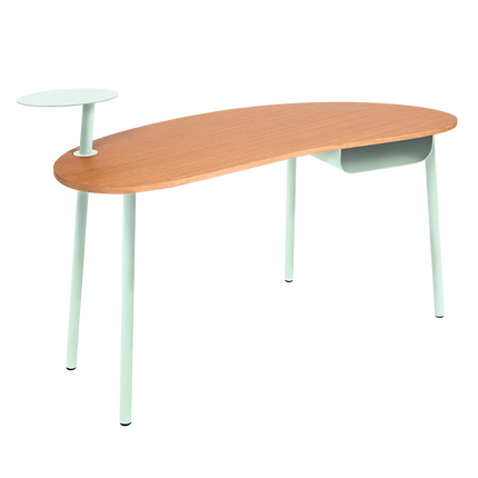 Fermob Nuage Oak & Steel Desk in Ice Mint – outdoor desk for hotels & restaurants, Ireland