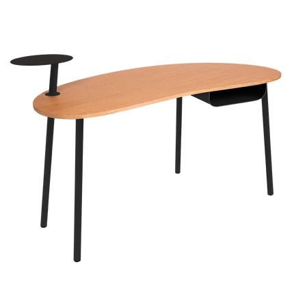 Fermob Nuage Oak & Steel Desk in Liquorice – outdoor desk for hotels & restaurants, Ireland
