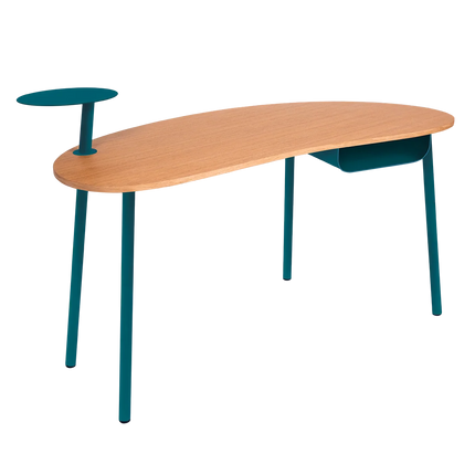 Fermob Nuage Oak Desk in Acapulco Blue – outdoor desk for hotels & restaurants, Ireland