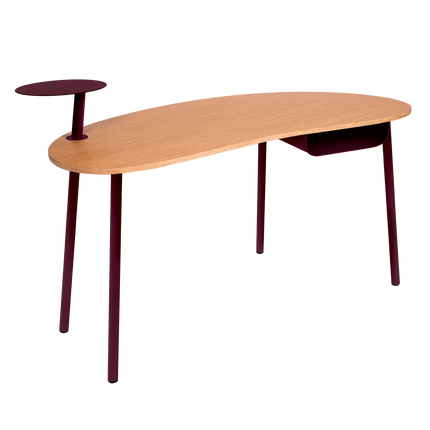 Fermob Nuage Oak Desk in Black Cherry – outdoor desk for hotels & restaurants, Ireland