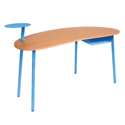 Fermob Nuage Oak Desk in Maya Blue – outdoor desk for hotels & restaurants, Ireland
