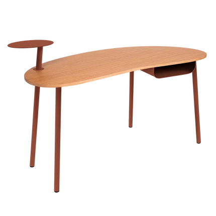 Fermob Nuage Oak Desk in Red Ochre – outdoor desk for hotels & restaurants, Ireland